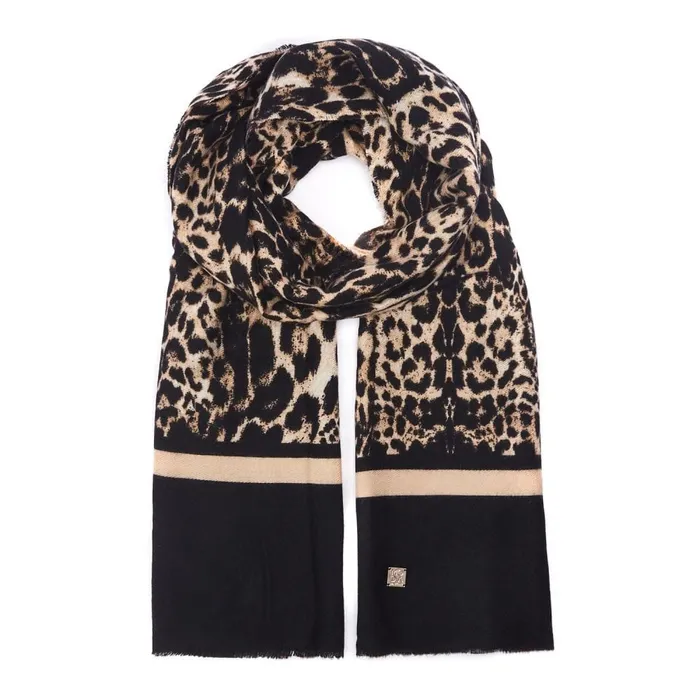 Scarves Women Moda In Pelle Juniperscarf Natural Leopard Textile