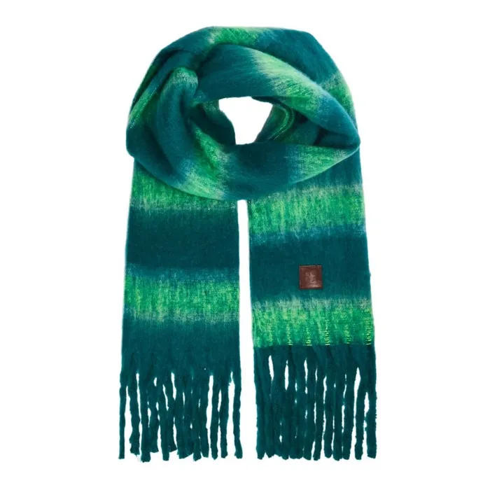 Scarves Women Moda In Pelle Zelenascarf Teal Textile