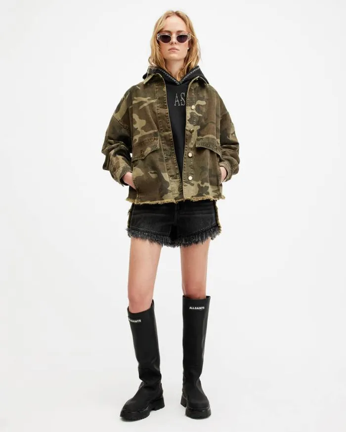 Scorpion Embellished Logo Pippa Hoodie Black Women AllSaints Sweatshirts and Hoodies