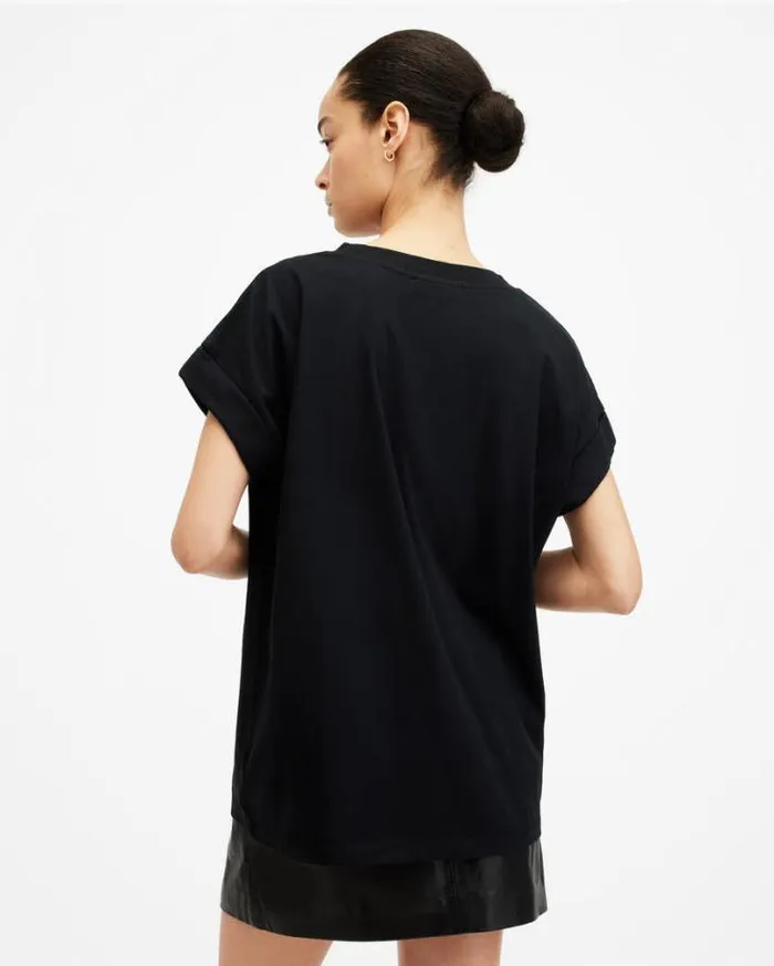 Scorpion Imogen Boy Crew Neck TShirt Black Women AllSaints TShirts