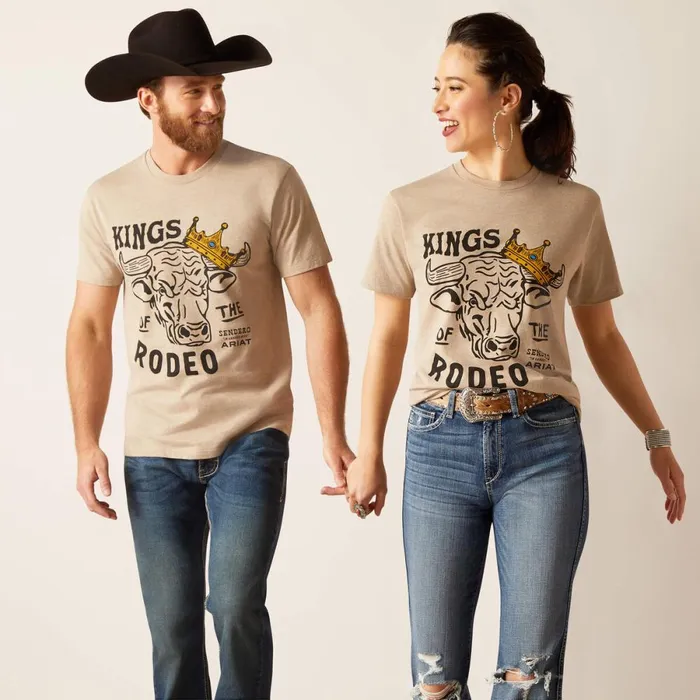Sendero King Cow TShirt Oatmeal Heather MenWomen Ariat TShirts and Polos