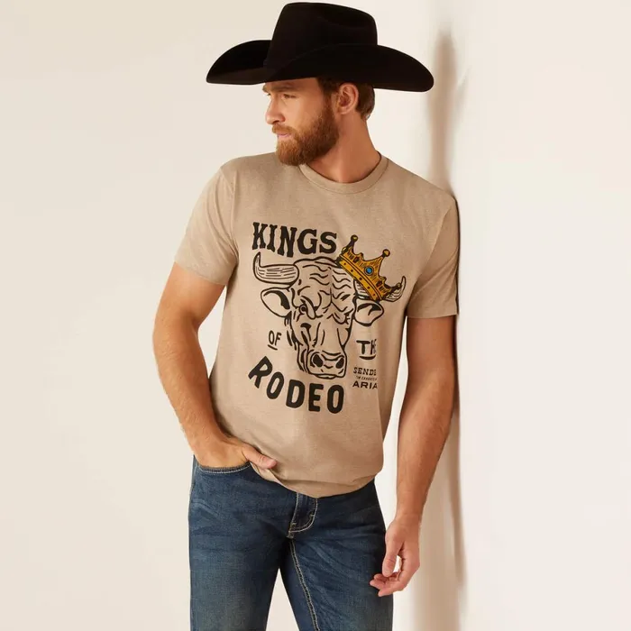 Sendero King Cow TShirt Oatmeal Heather MenWomen Ariat TShirts and Polos Sendero King Cow TShirt Oatmeal Heather MenWomen Ariat TShirts and Polos