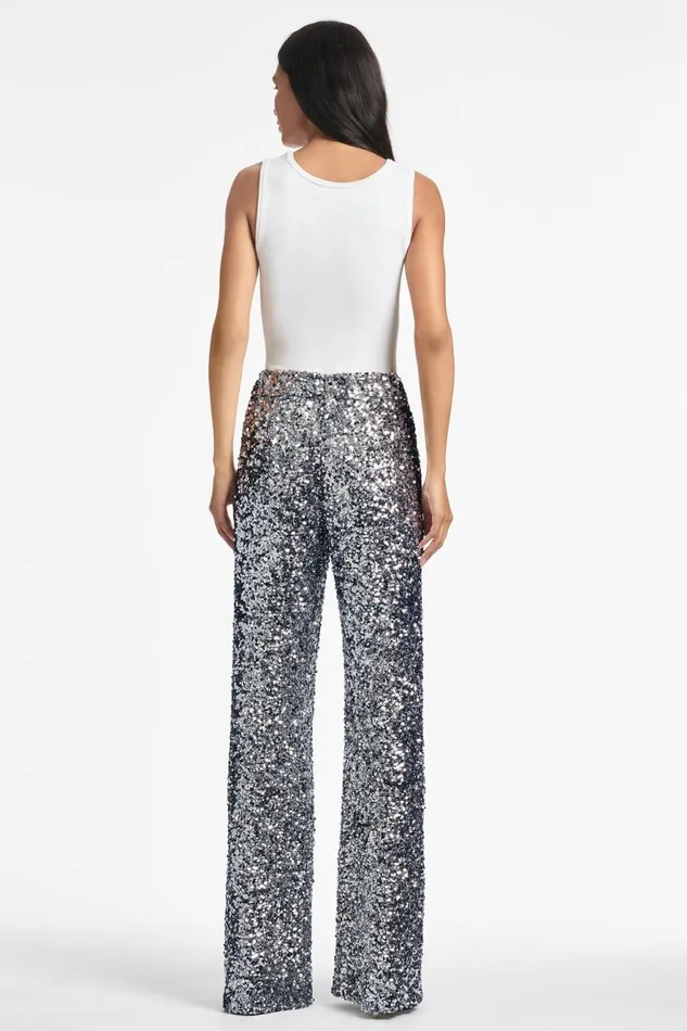 Sequin Alli Pant 8211 Gunmetal Women Sachin and Babi Pants and Jumpsuits