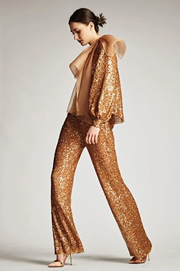 Sequin Bri Pant 8211 Honey Women Sachin and Babi Matching Sets