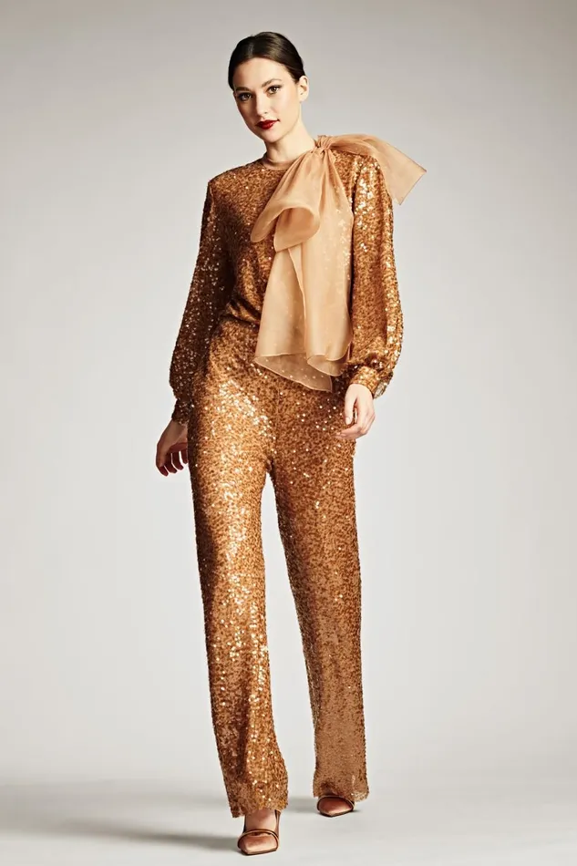 Sequin Bri Pant 8211 Honey Women Sachin and Babi Matching Sets