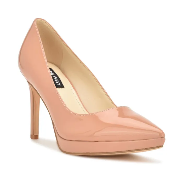 Shelbe Platform Pumps Nude Patent Women Nine West High Shelbe Platform Pumps Nude Patent Women Nine West High