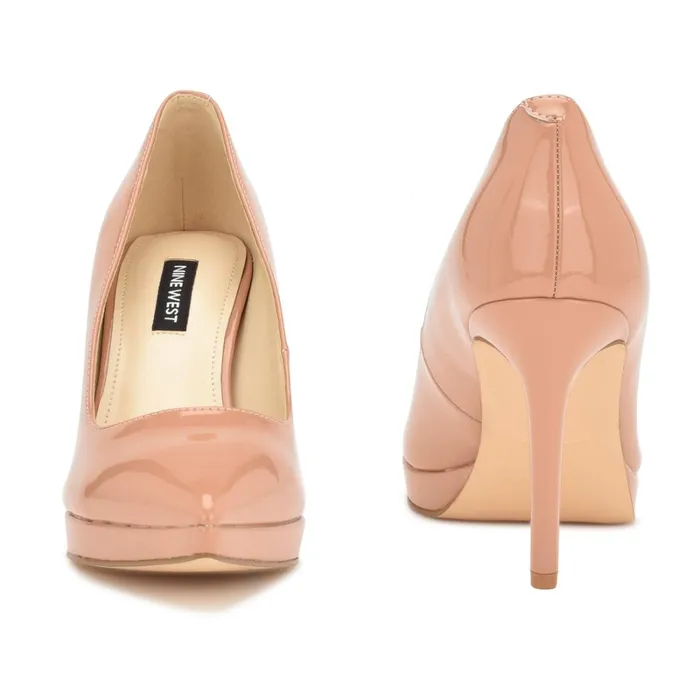 Shelbe Platform Pumps Nude Patent Women Nine West High Shelbe Platform Pumps Nude Patent Women Nine West High