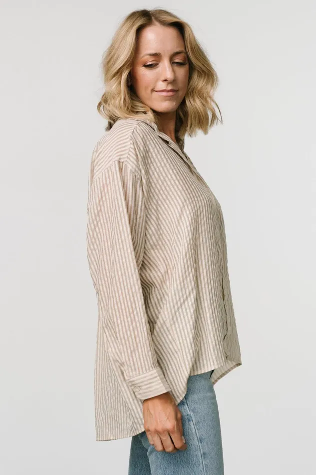 Sheldon Striped Oversized Top Natural Women Baltic Born Blouses Shirts Sheldon Striped Oversized Top Natural Women Baltic Born Blouses Shirts