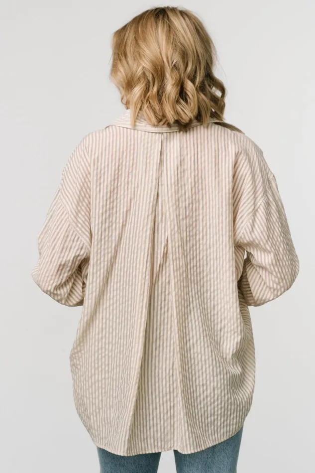 Sheldon Striped Oversized Top Natural Women Baltic Born Blouses Shirts Sheldon Striped Oversized Top Natural Women Baltic Born Blouses Shirts