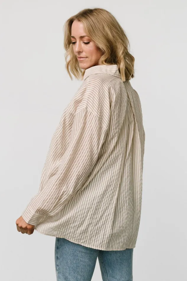 Sheldon Striped Oversized Top Natural Women Baltic Born Blouses Shirts Sheldon Striped Oversized Top Natural Women Baltic Born Blouses Shirts