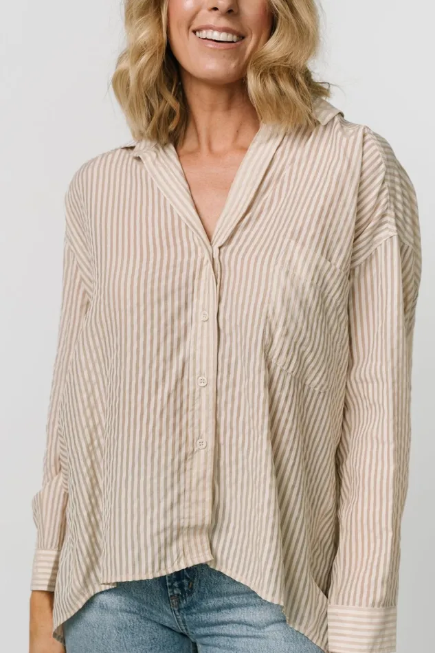 Sheldon Striped Oversized Top Natural Women Baltic Born Blouses Shirts Sheldon Striped Oversized Top Natural Women Baltic Born Blouses Shirts