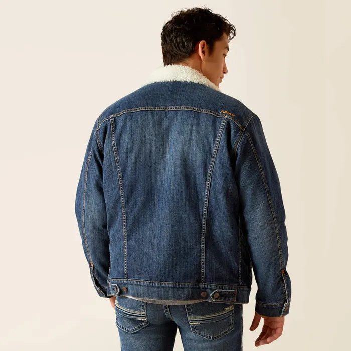 Sherpa Lined Trucker Jacket Blue Rockblue Rock Men Ariat Jackets and Vests Sherpa Lined Trucker Jacket Blue Rockblue Rock Men Ariat Jackets and Vests