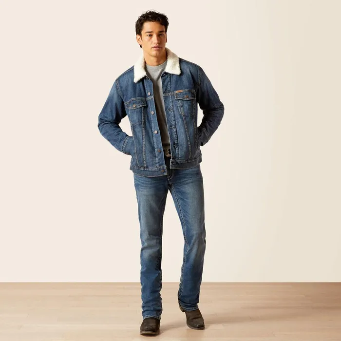 Sherpa Lined Trucker Jacket Blue Rockblue Rock Men Ariat Jackets and Vests Sherpa Lined Trucker Jacket Blue Rockblue Rock Men Ariat Jackets and Vests