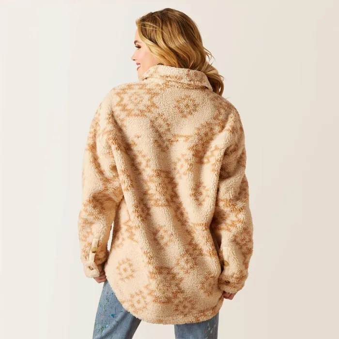 Sherpa Shacket Shirt Jacket Natural Sw Print Women Ariat Jackets and Vests Sherpa Shacket Shirt Jacket Natural Sw Print Women Ariat Jackets and Vests
