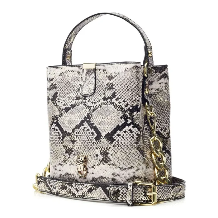 Shoulder Bags Women Moda In Pelle Adriana Bag Natural Snake Snake Print