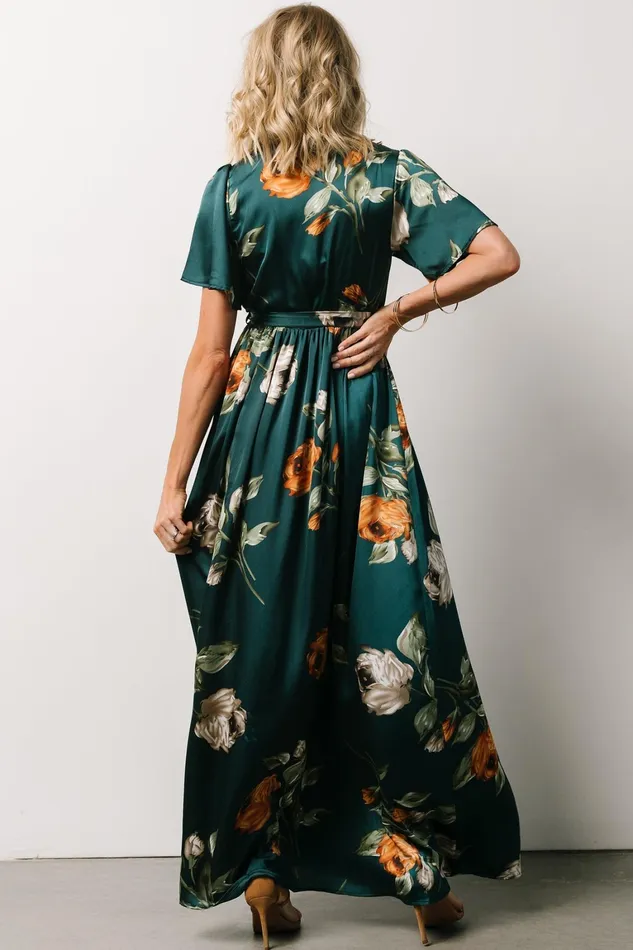 Sicily Satin Maxi Dress Deep Topaz Floral Women Baltic Born Mother Of The Bride Sicily Satin Maxi Dress Deep Topaz Floral Women Baltic Born Mother Of The Bride