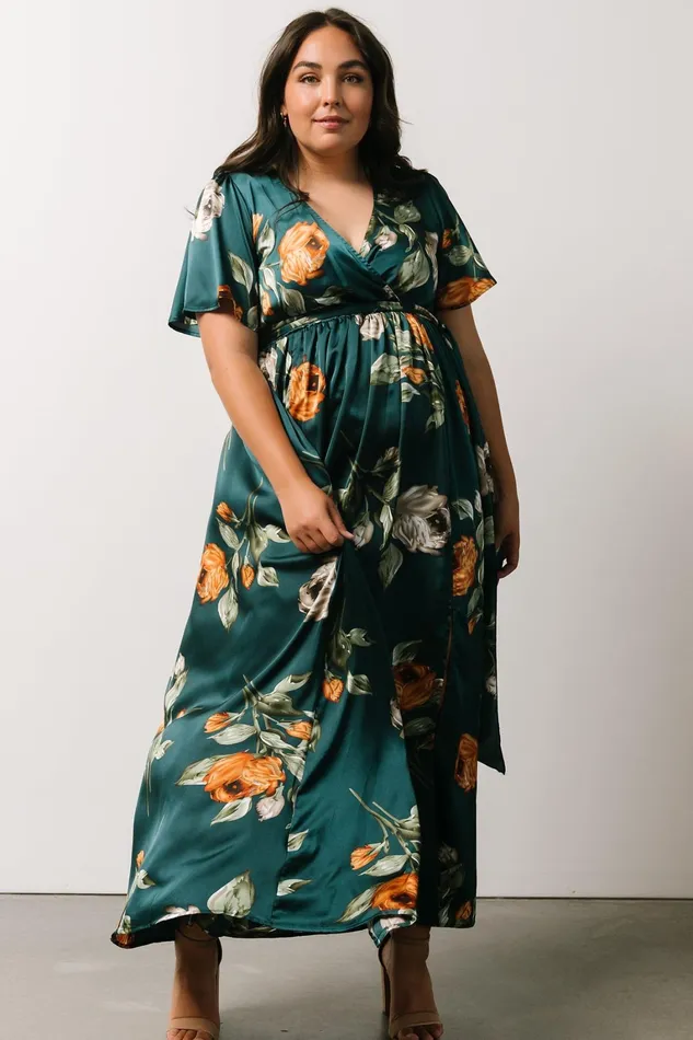 Sicily Satin Maxi Dress Deep Topaz Floral Women Baltic Born Mother Of The Bride Sicily Satin Maxi Dress Deep Topaz Floral Women Baltic Born Mother Of The Bride