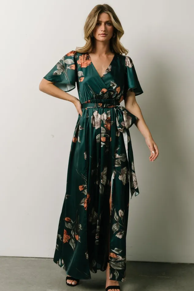 Sicily Satin Maxi Dress Deep Topaz Floral Women Baltic Born Mother Of The Bride Sicily Satin Maxi Dress Deep Topaz Floral Women Baltic Born Mother Of The Bride