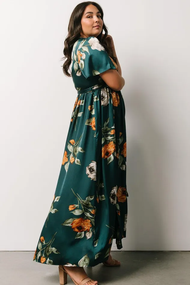 Sicily Satin Maxi Dress Deep Topaz Floral Women Baltic Born Mother Of The Bride Sicily Satin Maxi Dress Deep Topaz Floral Women Baltic Born Mother Of The Bride
