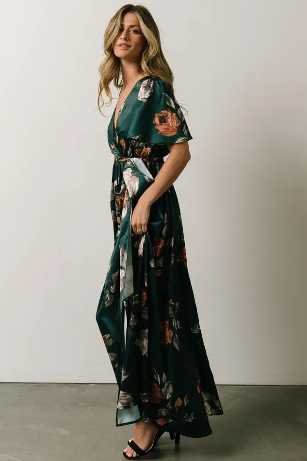 Sicily Satin Maxi Dress Deep Topaz Floral Women Baltic Born Mother Of The Bride Sicily Satin Maxi Dress Deep Topaz Floral Women Baltic Born Mother Of The Bride