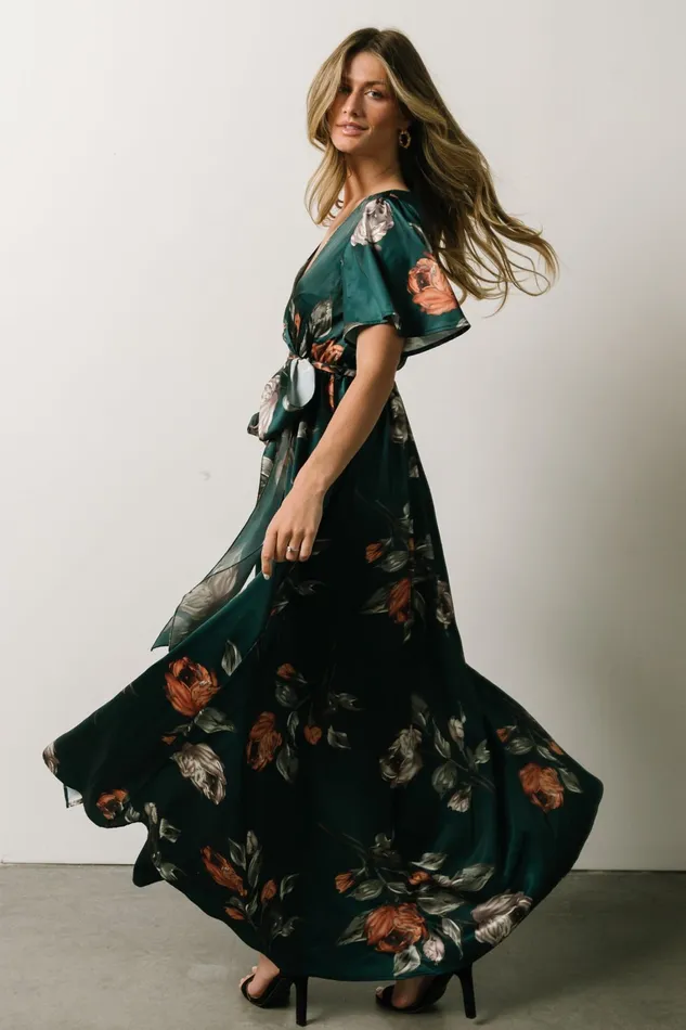 Sicily Satin Maxi Dress Deep Topaz Floral Women Baltic Born Mother Of The Bride Sicily Satin Maxi Dress Deep Topaz Floral Women Baltic Born Mother Of The Bride
