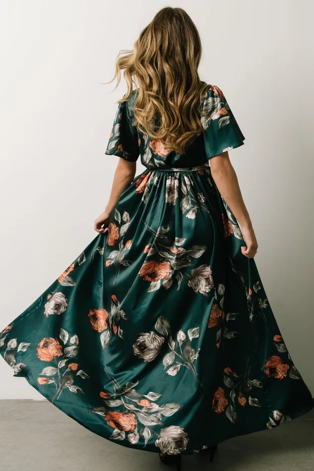 Sicily Satin Maxi Dress Deep Topaz Floral Women Baltic Born Mother Of The Bride Sicily Satin Maxi Dress Deep Topaz Floral Women Baltic Born Mother Of The Bride