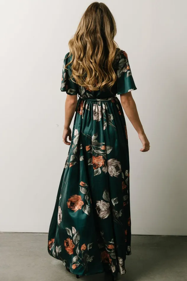 Sicily Satin Maxi Dress Deep Topaz Floral Women Baltic Born Mother Of The Bride Sicily Satin Maxi Dress Deep Topaz Floral Women Baltic Born Mother Of The Bride