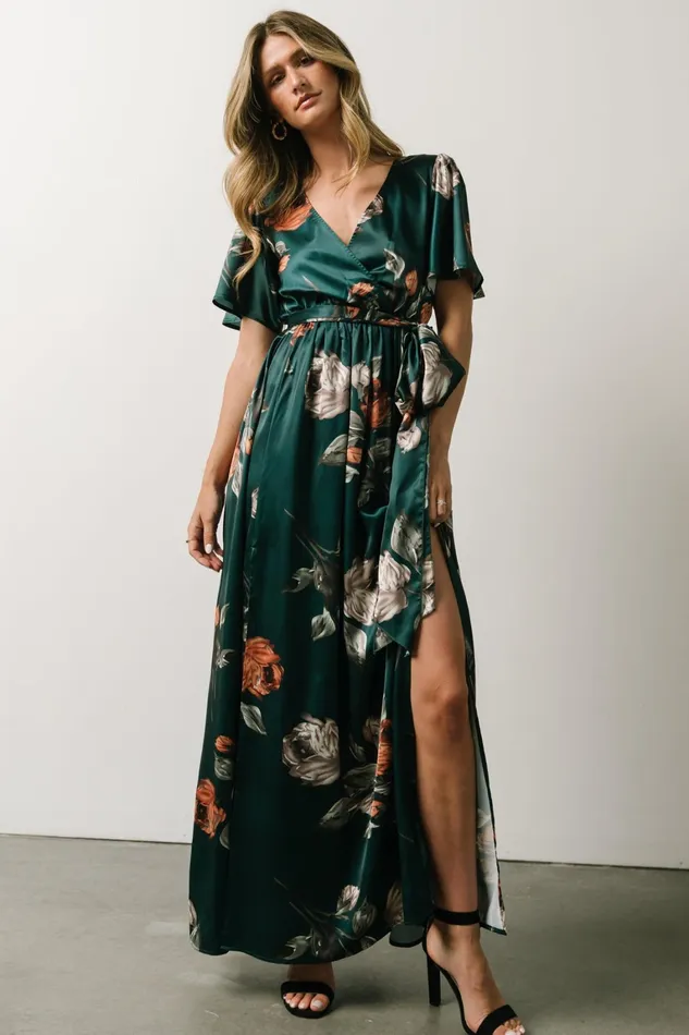 Sicily Satin Maxi Dress Deep Topaz Floral Women Baltic Born Mother Of The Bride Sicily Satin Maxi Dress Deep Topaz Floral Women Baltic Born Mother Of The Bride