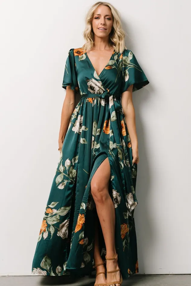 Sicily Satin Maxi Dress Deep Topaz Floral Women Baltic Born Mother Of The Bride Sicily Satin Maxi Dress Deep Topaz Floral Women Baltic Born Mother Of The Bride
