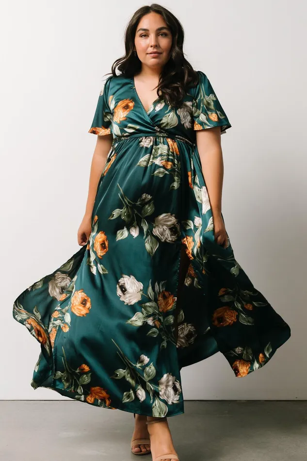 Sicily Satin Maxi Dress Deep Topaz Floral Women Baltic Born Mother Of The Bride Sicily Satin Maxi Dress Deep Topaz Floral Women Baltic Born Mother Of The Bride