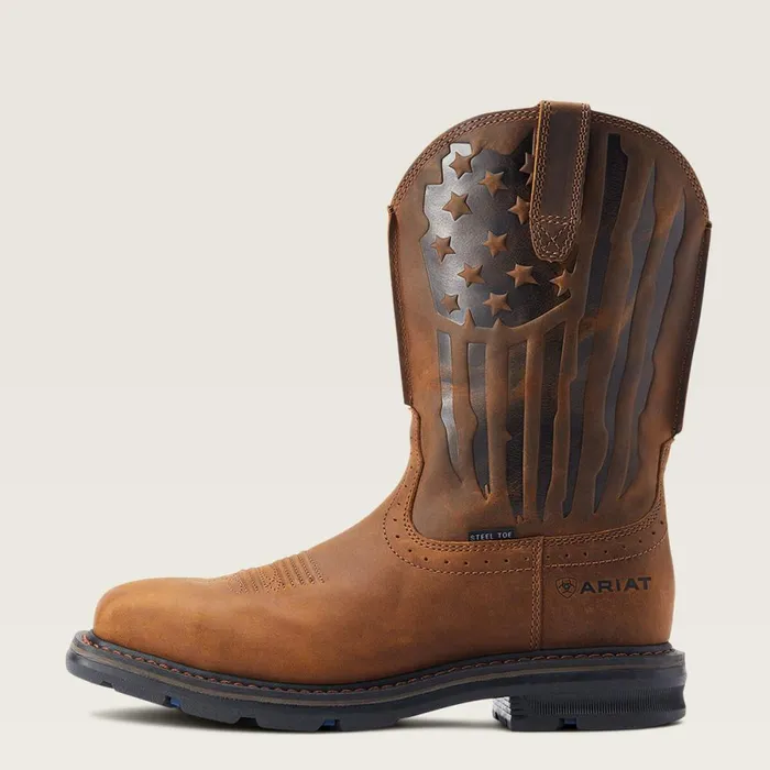 Sierra Shock Shield Patriot Steel Toe Work Boot Distressed Brown Men Ariat Work Boots Sierra Shock Shield Patriot Steel Toe Work Boot Distressed Brown Men Ariat Work Boots