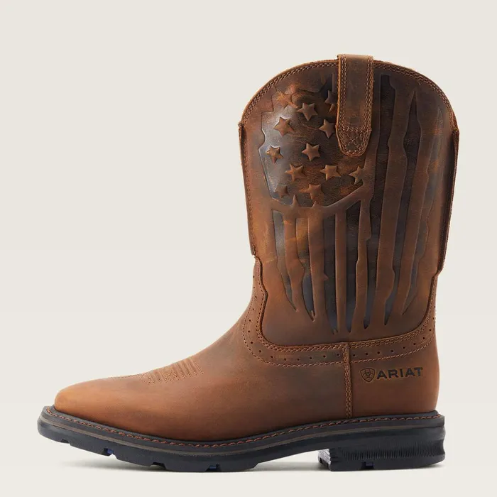 Sierra Shock Shield Patriot Work Boot Distressed Brown Men Ariat Western Boots Sierra Shock Shield Patriot Work Boot Distressed Brown Men Ariat Western Boots