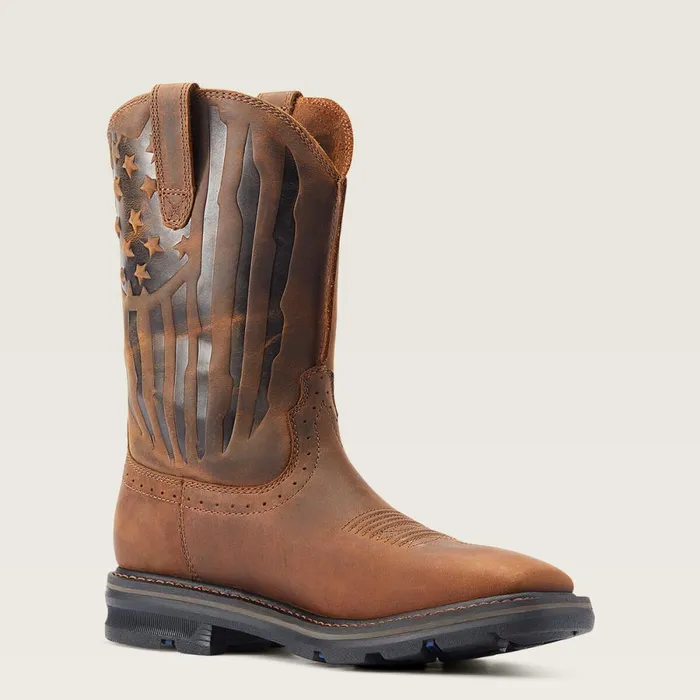 Sierra Shock Shield Patriot Work Boot Distressed Brown Men Ariat Western Boots Sierra Shock Shield Patriot Work Boot Distressed Brown Men Ariat Western Boots