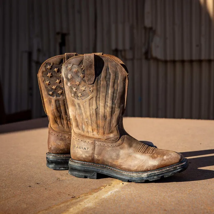 Sierra Shock Shield Patriot Work Boot Distressed Brown Men Ariat Western Boots Sierra Shock Shield Patriot Work Boot Distressed Brown Men Ariat Western Boots