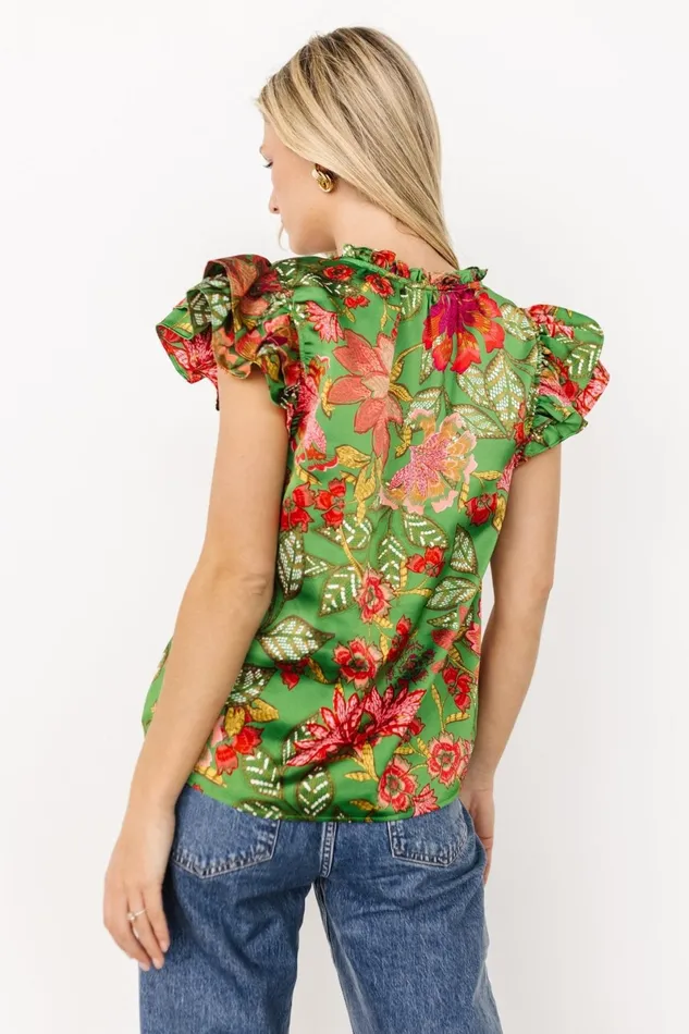 Skyler Ruffle Top Green Multi Women Baltic Born Blouses Shirts Skyler Ruffle Top Green Multi Women Baltic Born Blouses Shirts