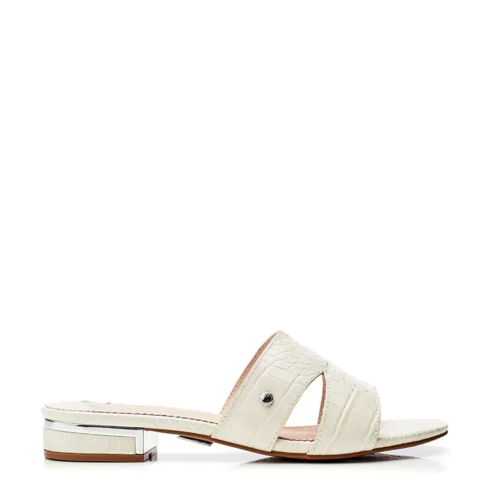 Slider Sandals Women Moda In Pelle Murah Off White Patent Mocc Croc