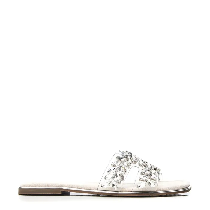 Slider Sandals Women Moda In Pelle Terra Cameo Perspex