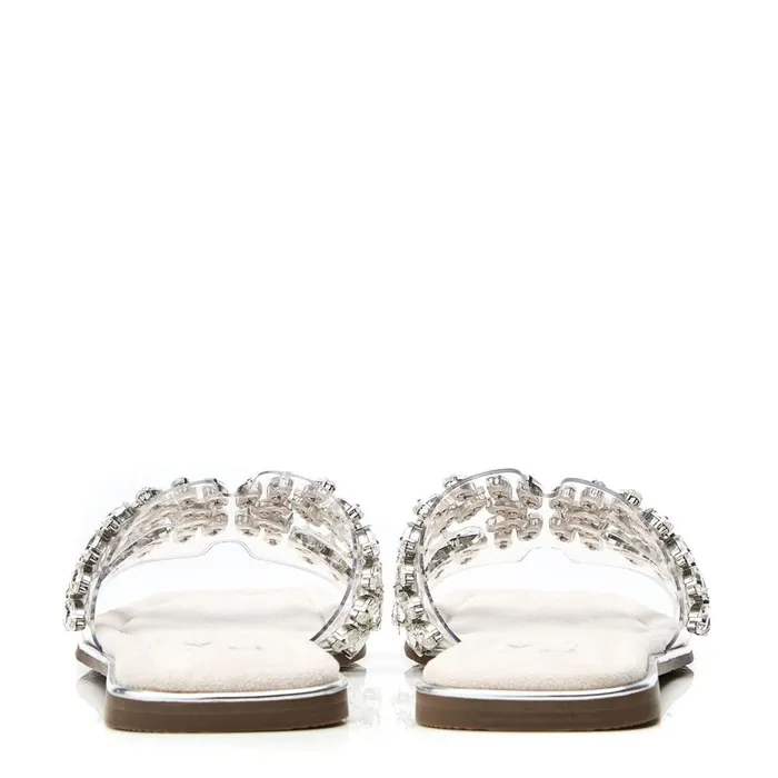 Slider Sandals Women Moda In Pelle Terra Cameo Perspex