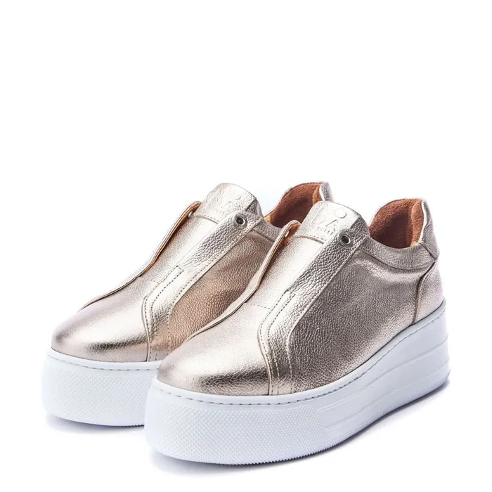 SlipOn Trainers Women Moda In Pelle Aneeba Gold Leather