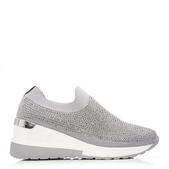 SlipOn Trainers Women Moda In Pelle Arolia Grey Textile