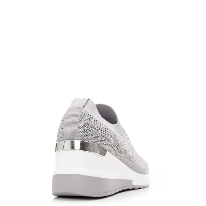 SlipOn Trainers Women Moda In Pelle Arolia Grey Textile