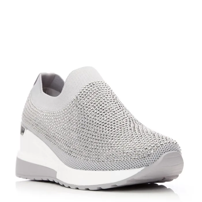 SlipOn Trainers Women Moda In Pelle Arolia Grey Textile