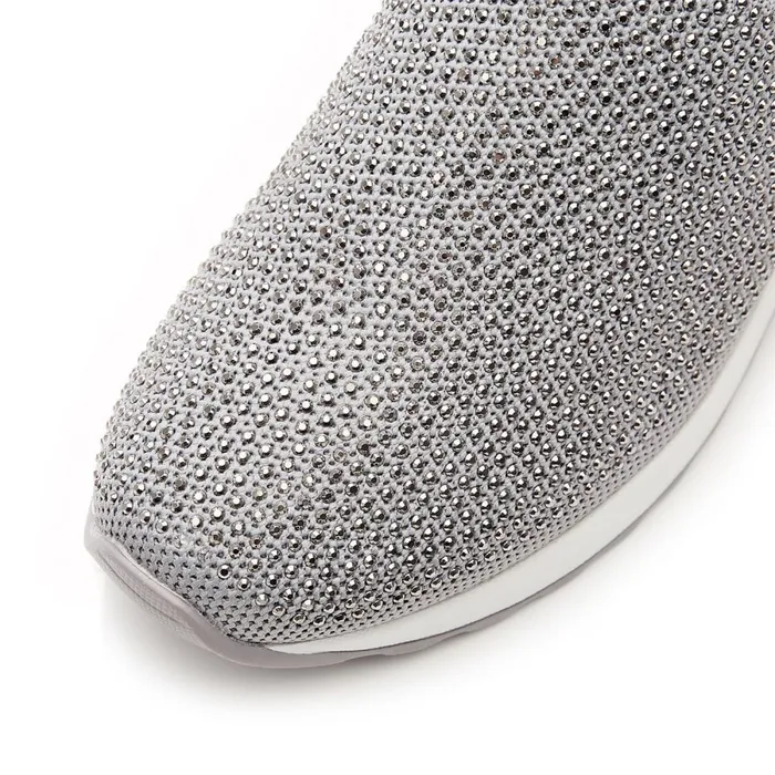 SlipOn Trainers Women Moda In Pelle Arolia Grey Textile