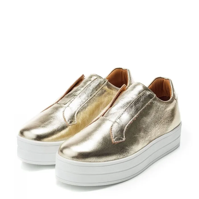 SlipOn Trainers Women Moda In Pelle Bsoleful BBath Gold Leather