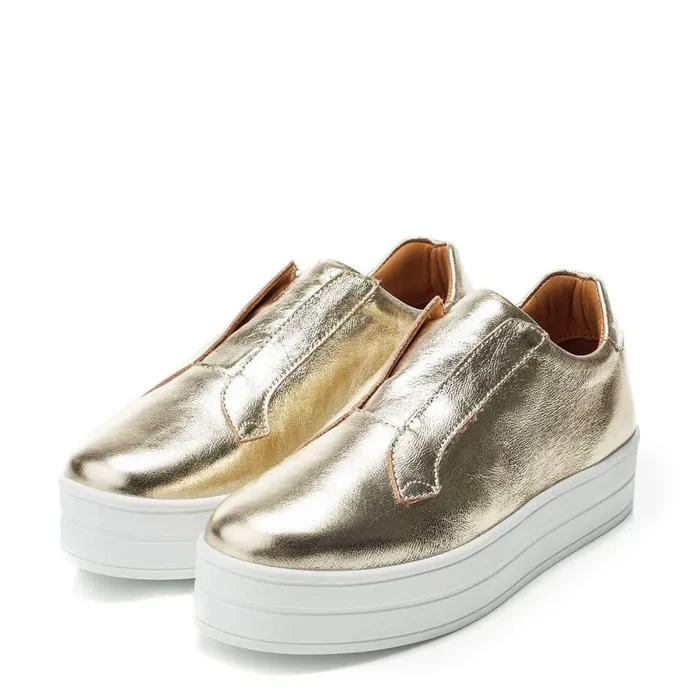 SlipOn Trainers Women Moda In Pelle Bsoleful BBath Gold Leather