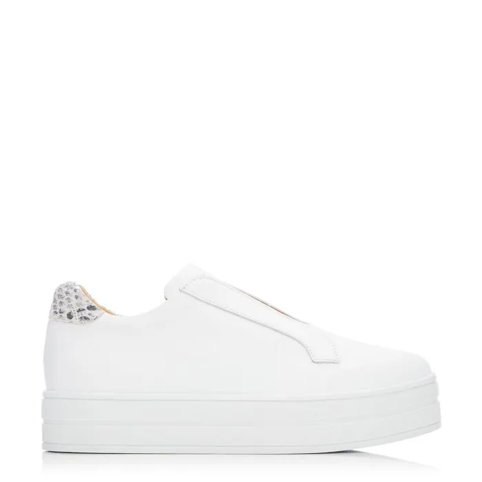 SlipOn Trainers Women Moda In Pelle Bsoleful BBath White 8211 Snake Leather