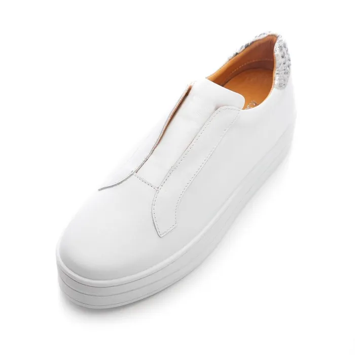 SlipOn Trainers Women Moda In Pelle Bsoleful BBath White 8211 Snake Leather