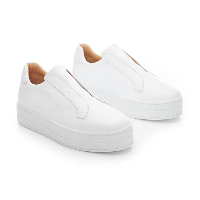 SlipOn Trainers Women Moda In Pelle Bsoleful BBath White Leather