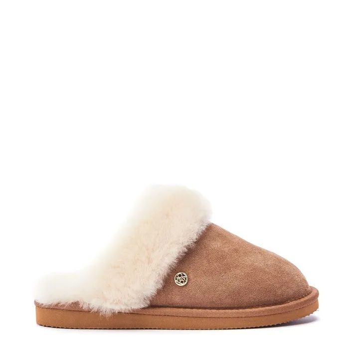 Slippers Women Moda In Pelle Nightfall Tan Suede
