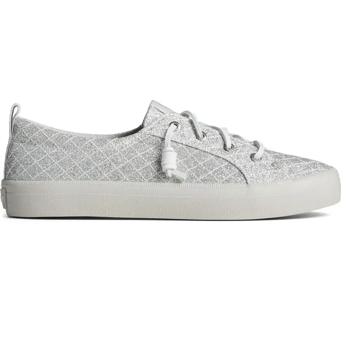 Sneakers Women Sperry Crest Quilted Shimmer Sneaker Silver